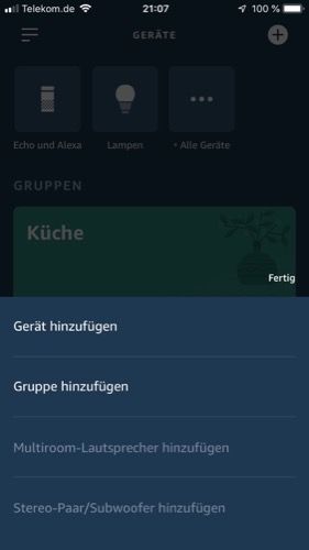 Geräte hinzufügen in Alexa-App