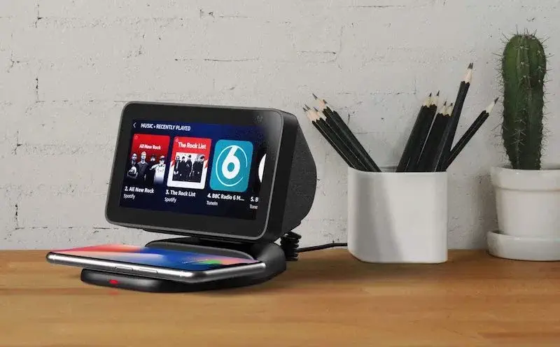Alexa Zubehör - i-box Ständer für Echo Show 5 mit Wireless Charger