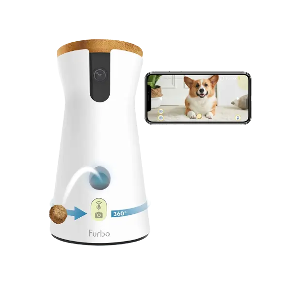 Furbo 360° Haustierkamera - Für Hunde Entwickelt - Sie ist mit Alexa kompatibel und hat eine Leckerli Funktion eingebaut