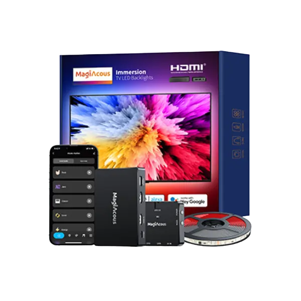 Magiacous TV HDMI 2.0 Sync-Box - Ambilight Alternative - Kompatibel mit Alexa und Google Assistant