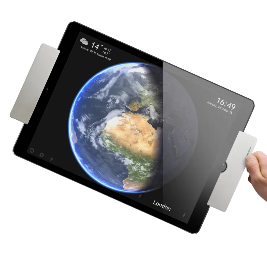 iPad Wandhalterung smart things sDock - drehbar, mit Ladefunktion und Diebstahlsicherung