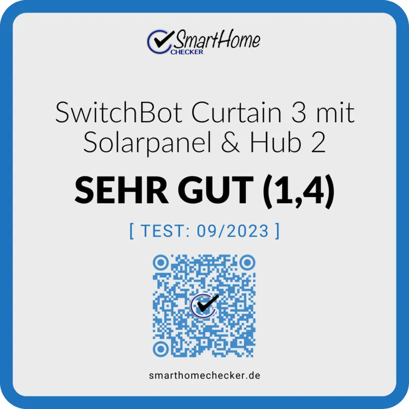SwitchBot Curtain 3 - Testlabel 9-2023-SmartHomeChecker-de